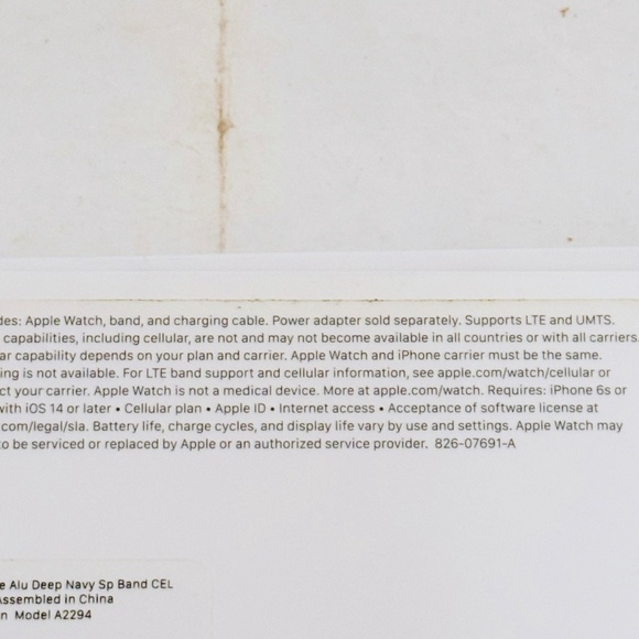 Apple Series 6 Watch Blue Aluminum Case GPS Cellular 44 MM Sport Band EUC - Picture 11 of 13